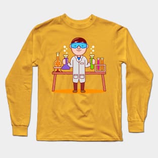 Cute Chemist Cartoon Long Sleeve T-Shirt